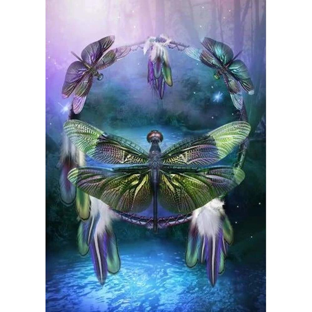 Libellule - peinture en diamant complet - 30x40cm