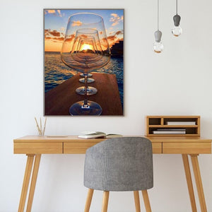 Coucher du soleil - peinture en diamant complet - 30x40cm