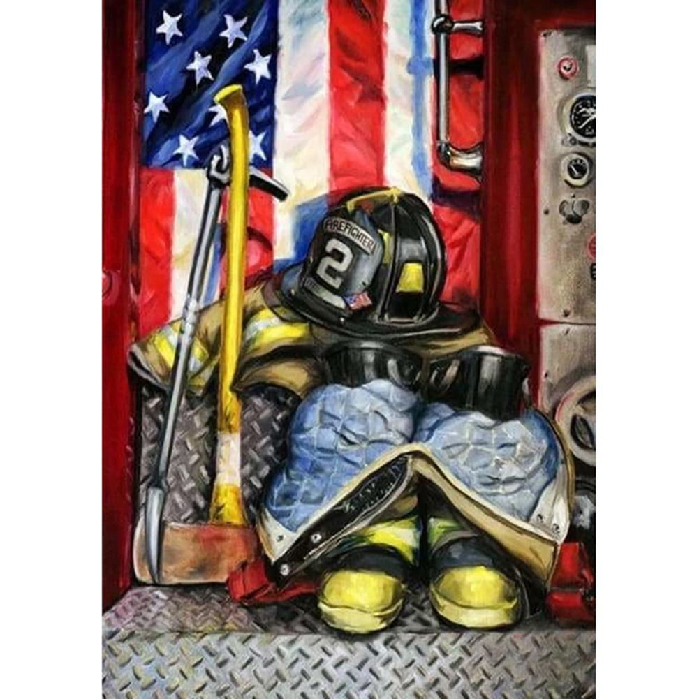 Drapeau national - peinture en diamant complet - 30x40cm