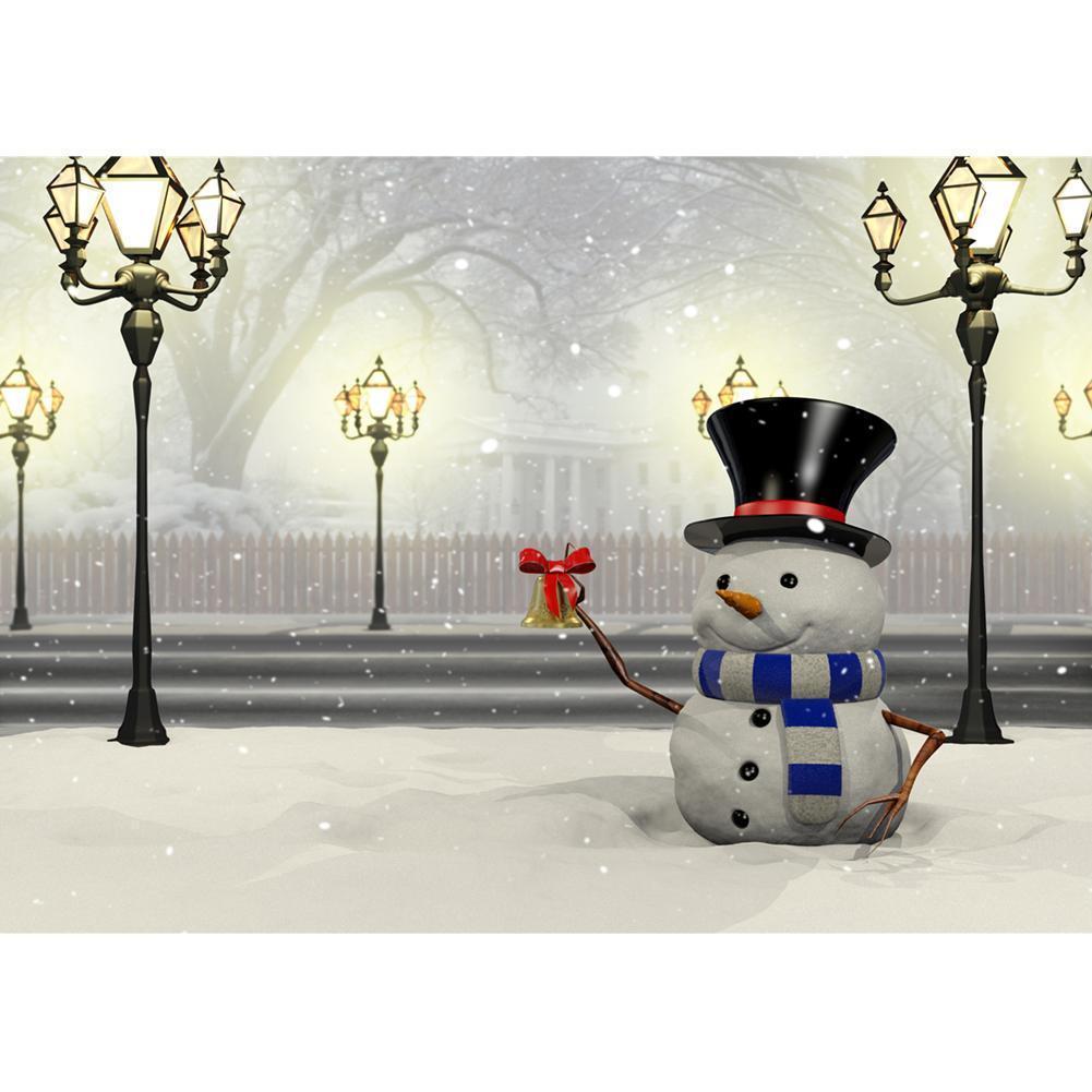 Bonhomme de neige - diamant rond complet - 30x40cm