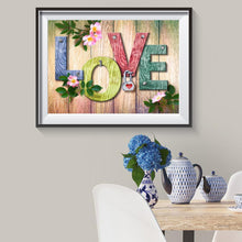 Charger l&#39;image dans la galerie, LOVE - diamant rond complet - 40x30cm
