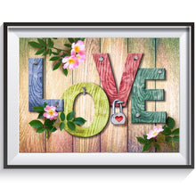 Charger l&#39;image dans la galerie, LOVE - diamant rond complet - 40x30cm
