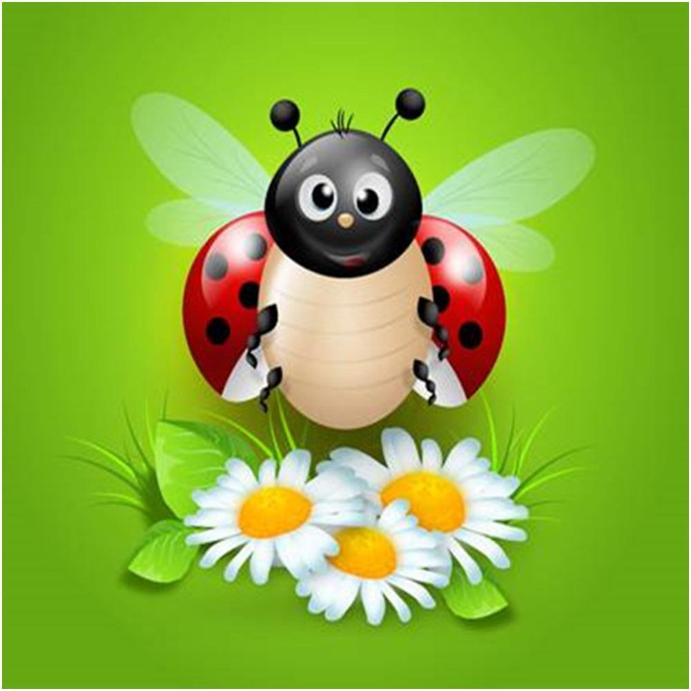 Coccinelle - diamant rond complet - 30x30cm