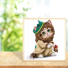 Charger l&#39;image dans la galerie, Chat - diamant rond complet - 30x30cm

