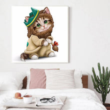 Charger l&#39;image dans la galerie, Chat - diamant rond complet - 30x30cm
