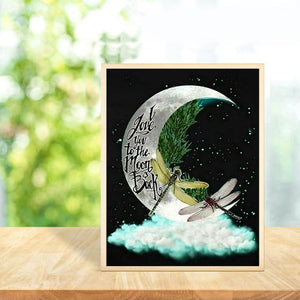 Lune - diamant plein rond - 40x50cm