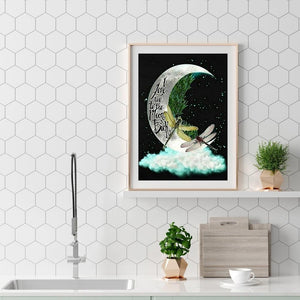 Lune - diamant plein rond - 40x50cm