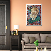 Charger l&#39;image dans la galerie, Chat - diamant rond complet - 30x40cm
