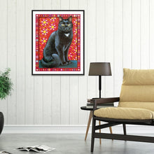 Charger l&#39;image dans la galerie, Chat - diamant rond complet - 30x40cm
