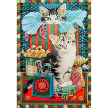 Charger l&#39;image dans la galerie, Chat - diamant rond complet - 30x40cm
