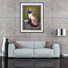 Charger l&#39;image dans la galerie, Chat - diamant rond complet - 30x40cm
