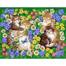 Charger l&#39;image dans la galerie, Chat - diamant rond complet - 40x30cm
