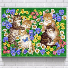 Charger l&#39;image dans la galerie, Chat - diamant rond complet - 40x30cm
