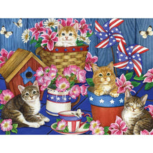 Charger l&#39;image dans la galerie, Chat - diamant rond complet - 40x30cm
