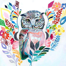 Charger l&#39;image dans la galerie, Hibou carré - peinture en diamant complet - 30x30cm
