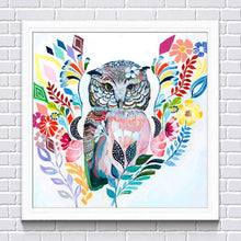 Charger l&#39;image dans la galerie, Hibou carré - peinture en diamant complet - 30x30cm
