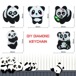 5pièces Panda DIY Porte-clés