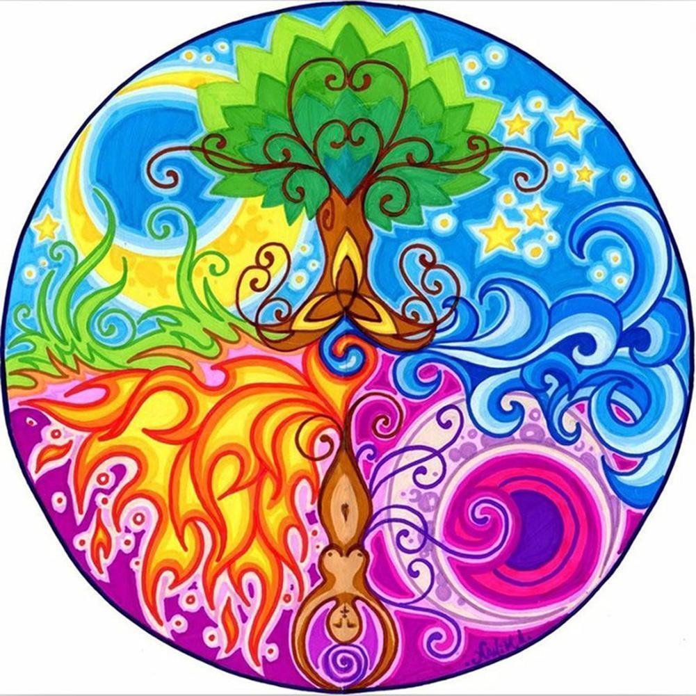 Mandala - diamant rond complet - 30x30cm
