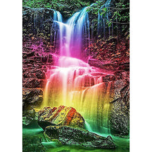 Charger l&#39;image dans la galerie, Chute d’eau arc-en-ciel - diamant rond complet - 30x40cm
