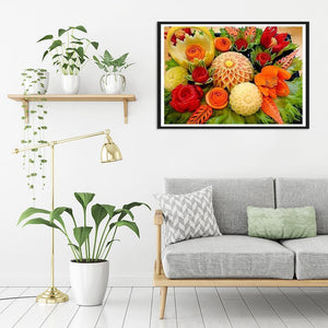 Nourriture délicieuse - diamant rond complet - 30x40cm