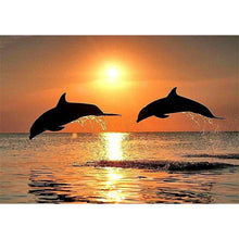 Charger l&#39;image dans la galerie, Dolphin - diamant rond complet - 30x40cm
