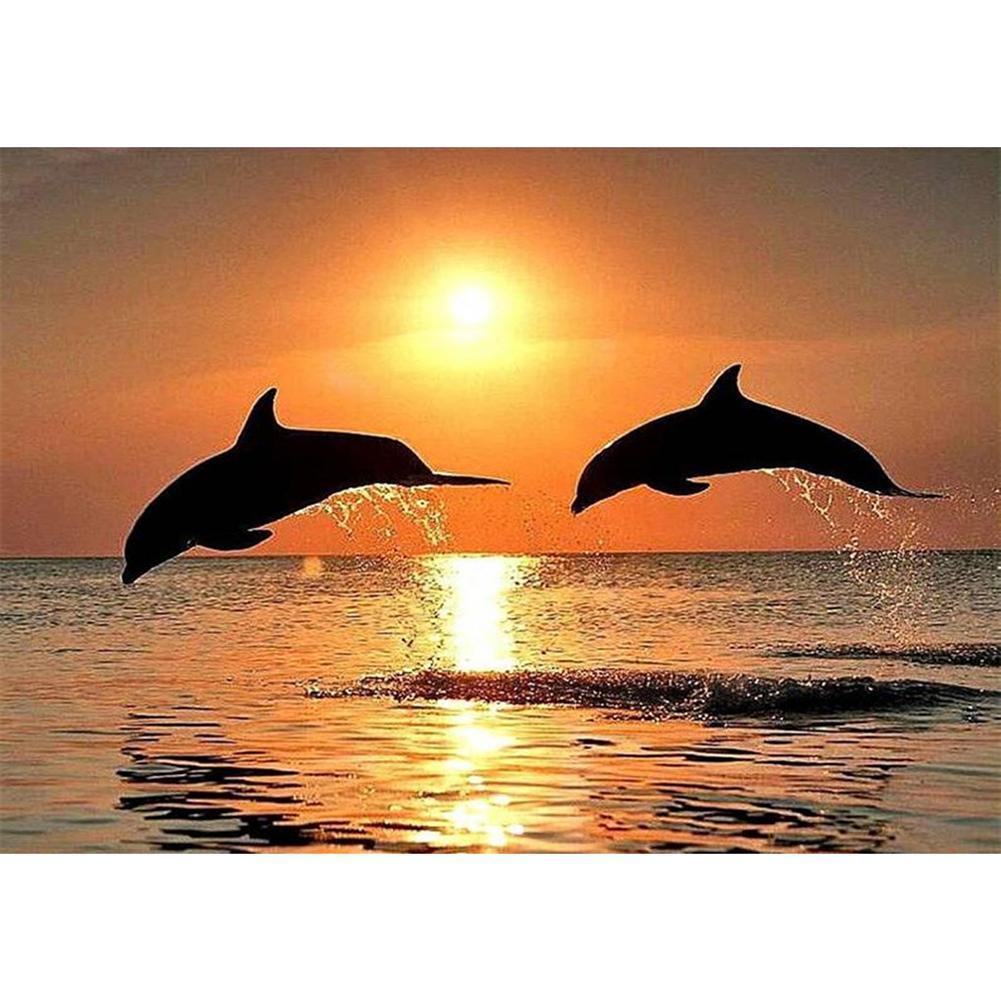 Dolphin - diamant rond complet - 30x40cm