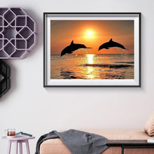 Charger l&#39;image dans la galerie, Dolphin - diamant rond complet - 30x40cm
