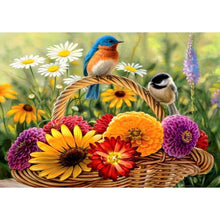 Charger l&#39;image dans la galerie, Panier à fleurs - diamant rond complet - 30x40cm
