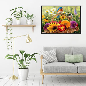 Panier à fleurs - diamant rond complet - 30x40cm