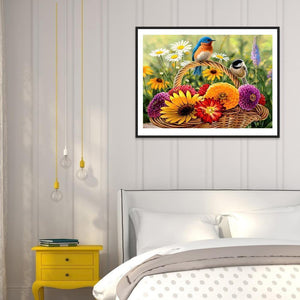 Panier à fleurs - diamant rond complet - 30x40cm