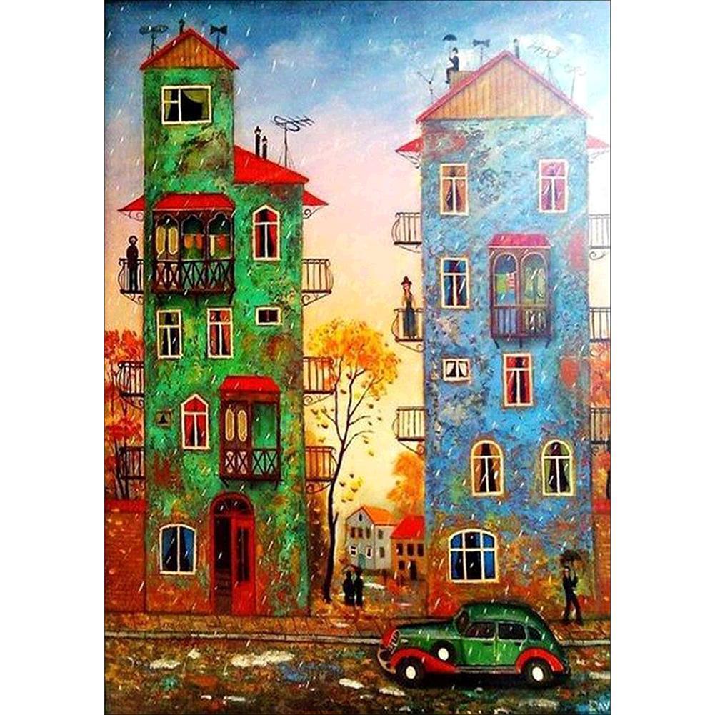 Maison - diamant rond complet - 30x40cm