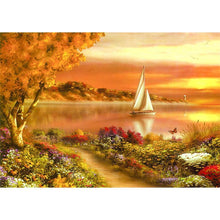 Charger l&#39;image dans la galerie, Coucher du soleil - diamant rond complet - 30x40cm
