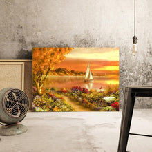 Charger l&#39;image dans la galerie, Coucher du soleil - diamant rond complet - 30x40cm
