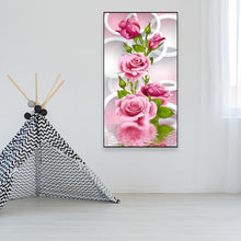 Charger l&#39;image dans la galerie, Fleur rose - diamant rond complet - 30x50cm
