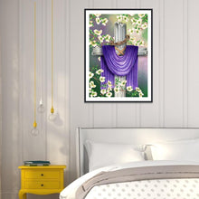 Charger l&#39;image dans la galerie, Croix - diamant rond complet - 30x40cm
