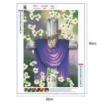 Charger l&#39;image dans la galerie, Croix - diamant rond complet - 30x40cm
