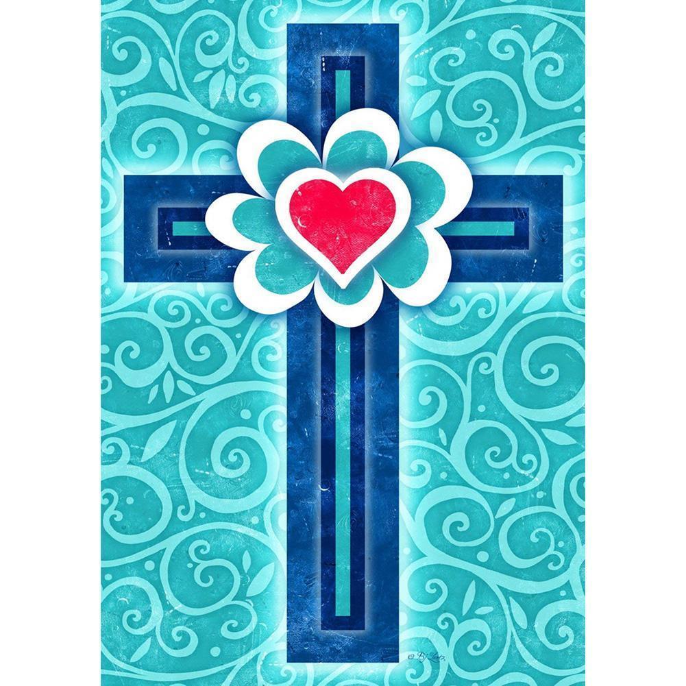 Croix - diamant rond complet - 30x40cm