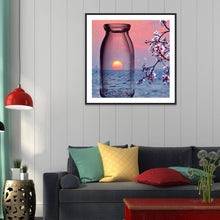 Charger l&#39;image dans la galerie, Lever de soleil - diamant rond complet - 40x40cm

