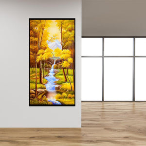 Paysage d’automne - diamant rond complet - 55x100cm