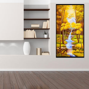 Paysage d’automne - diamant rond complet - 55x100cm