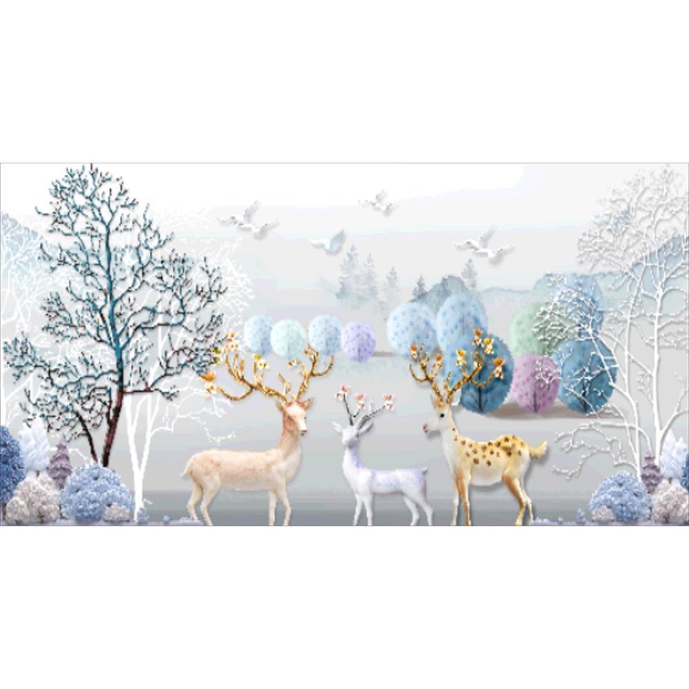 Paysage - diamant rond complet - 55x100cm