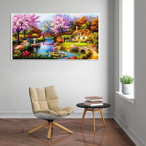 Paysage - diamant rond complet - 55x100cm