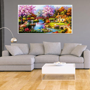 Paysage - diamant rond complet - 55x100cm