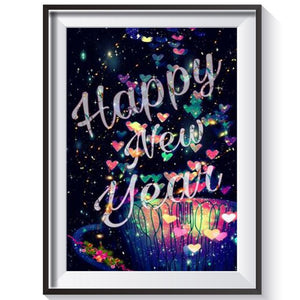 Lettre - diamant rond complet - 40x30cm