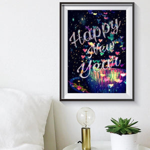 Lettre - diamant rond complet - 40x30cm