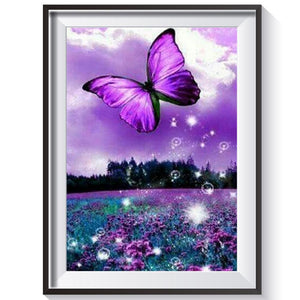 Papillon - peinture en diamant complet - 40x30cm