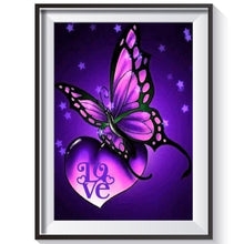 Charger l&#39;image dans la galerie, Papillon - diamant rond complet - 40x30cm
