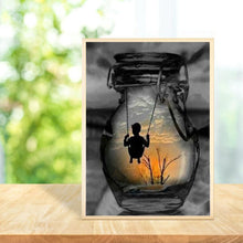 Charger l&#39;image dans la galerie, Homme dans la bouteille - diamant rond complet - 30x40cm
