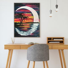 Charger l&#39;image dans la galerie, Lune - diamant plein rond - 30x40cm
