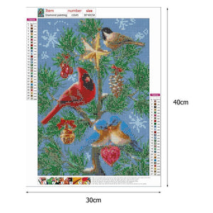 Oiseau - diamant rond complet - 30x40cm